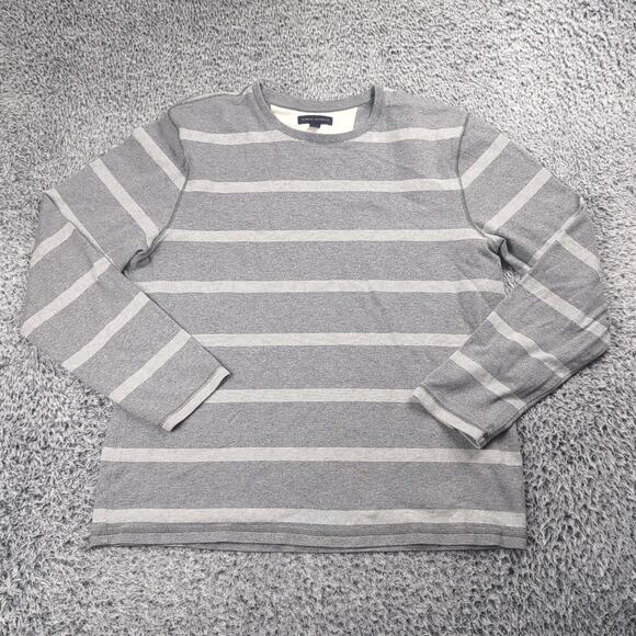 Banana Republic Other - Banana Republic Sweater Men Extra Large Gray Striped Casual Tight Knit Chore